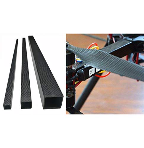 NA Tubo Cuadrado de Fibra de Carbono Completa de 3K Longitud de Alta Resistencia 500 mm OD 10 mm Superficie Brillante para avión RC Tubo de ala de Herramienta de Bricolaje Quad Copter