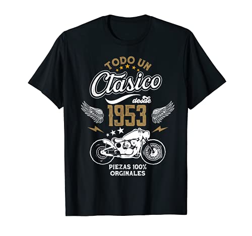 Nacido En 1953 | 68 años Cumpleaños Moto Biker Hombre Motero Camiseta