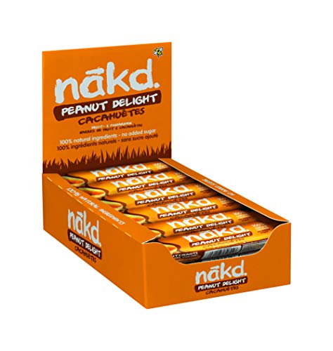 Nakd Barritas De Fruta Y Frutos Secos Cacahuete - Sin Azúcar Añadido - Sin Gluten - Sin Lactosa - Vegano - Pack 18 Barritas X 35 G, Peanut Delight, 630 Gramo