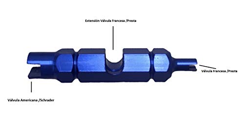 Nalunox-Extractor de Válvulas Bicicleta-Herramienta Quitar Núcleo Válvula Neumático-Llave Obus Válvula Presta-Desmontar Presta Schrader extraíbles-Reparación Motocicleta-Multifunción-Color Azul