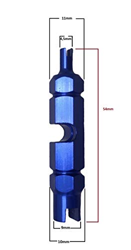 Nalunox-Extractor de Válvulas Bicicleta-Herramienta Quitar Núcleo Válvula Neumático-Llave Obus Válvula Presta-Desmontar Presta Schrader extraíbles-Reparación Motocicleta-Multifunción-Color Azul