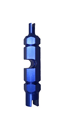 Nalunox-Extractor de Válvulas Bicicleta-Herramienta Quitar Núcleo Válvula Neumático-Llave Obus Válvula Presta-Desmontar Presta Schrader extraíbles-Reparación Motocicleta-Multifunción-Color Azul