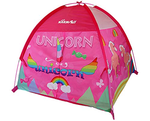NARMAY Tienda de campaña de unicornio para niños en interiores y exteriores, 48 x 48 x 40 pulgadas