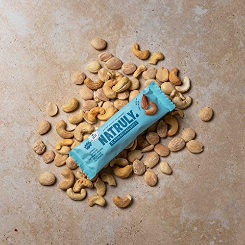 NATRULY Barritas Energéticas BIO Almendra y Anacardo Sin Azúcar Añadido, 100% Natural y Orgánicas, Sin Gluten, Vegana -Pack 10x40g