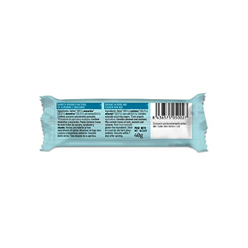 NATRULY Barritas Energéticas BIO Almendra y Anacardo Sin Azúcar Añadido, 100% Natural y Orgánicas, Sin Gluten, Vegana -Pack 10x40g