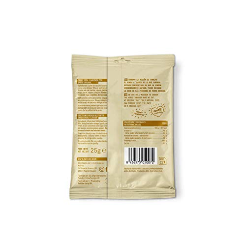 NATRULY Beef Jerky Original, Carne Seca 100% Vacuno, Sin Gluten, Sin Lactosa, Sin Azúcar, Sin Aditivos Artificiales -Pack 6x25g