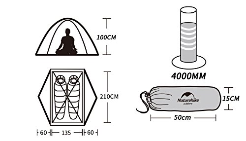 Naturehike Mongar Tienda de campaña de mochilero Ligero 2 Personas para el Excursionismo, el Senderismo y el Camping (Púrpura)