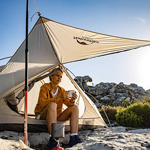 Naturehike VIK Tienda de Campaña Tienda Ultraligera Tienda para 4 Estaciones de Campaña con Huella 15D más Ligera Portátil para Camping Senderismo con Bolsa de Transporte (Blanco con Falda de Nieve)