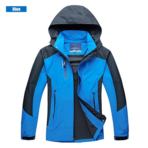 Naudamp Chaqueta Impermeable al Aire Libre para Hombres Ligero Softshell Rain Coat Escalada Senderismo Ropa Montaña Multi-Bolsillos Rompevientos