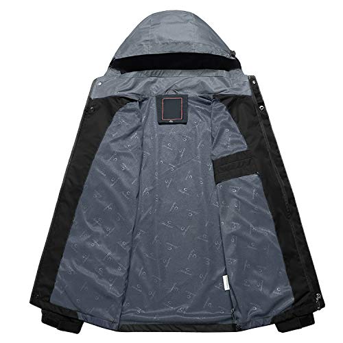 Naudamp Chaqueta Impermeable Softshell para Hombre Chaqueta de Senderismo Ligera a Prueba de Viento al Aire Libre Abrigo con Capucha Cortavientos