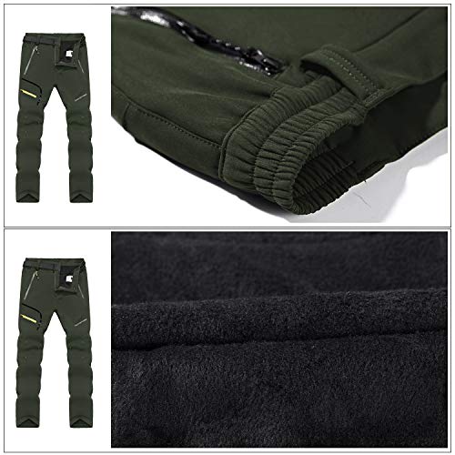 Naudamp Pantalones de Senderismo Forrados con Forro Polar de Invierno Softshell para Mujer Pantalones para Caminar Ligeros de Secado rápido al Aire Libre