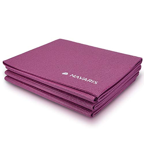 Navaris Esterilla de Yoga Antideslizante - Colchoneta de Gimnasia Plegable - 173 x 61 x 0.4 CM - Alfombra de Entrenamiento Deportes Gimnasia Pilates