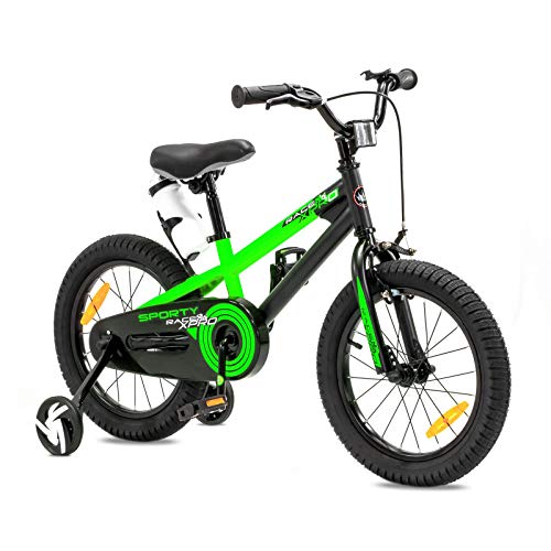 NB Parts - Bicicleta infantil para niños y niñas, BMX, a partir de 3 años, 12 pulgadas / 16 pulgadas, color verde opaco, tamaño 16