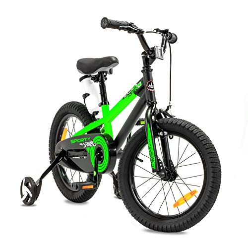 NB Parts - Bicicleta infantil para niños y niñas, BMX, a partir de 3 años, 12 pulgadas / 16 pulgadas, color verde opaco, tamaño 16