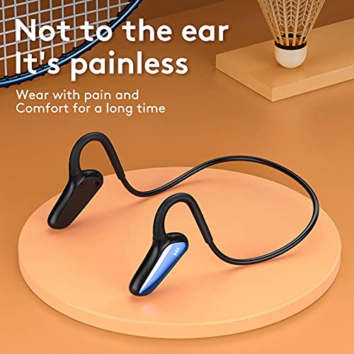 NC 20 Hours of Continuous Playback of Non-in-Ear Bone Conduction Games Voice-Activated Subwoofer Bluetooth 5.0 Wireless Stereo Call Music Titanium Alloy Memory Skeleton Sports Waterproof Headphones