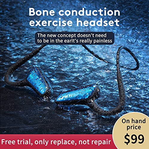 NC 20 Hours of Continuous Playback of Non-in-Ear Bone Conduction Games Voice-Activated Subwoofer Bluetooth 5.0 Wireless Stereo Call Music Titanium Alloy Memory Skeleton Sports Waterproof Headphones