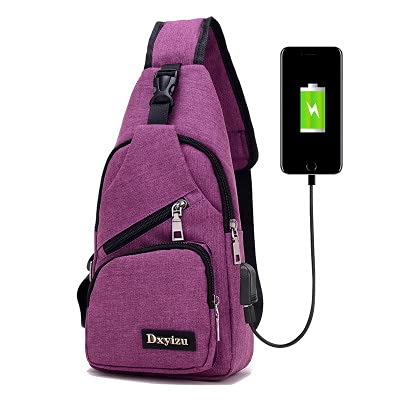 N\C Nueva Bolsa de Pecho Recargable USB Violet