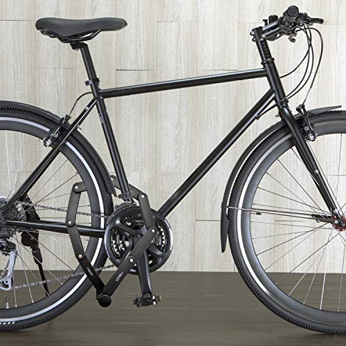 nean Candado plegable para bicicleta con soporte y 2 llaves de seguridad, 20 x 3,5 x 820 mm, color negro
