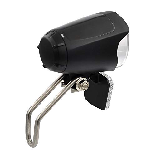 nean Faro delantero para dinamo para bicicleta con luz automática, luz de posición, reflector y homologación StVZO, 70 lux, placa de refrigeración de aluminio, color negro