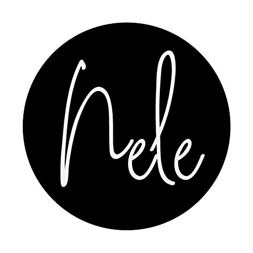 Nele Nombre Blanco sobre Negro para Niñas & Mujeres - Nele PopSockets PopGrip Intercambiable