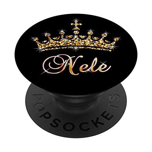 Nele Nombre con tiara Corona Reina Princesa - Nele PopSockets PopGrip Intercambiable