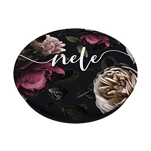 Nele Nombre Personalizado Flores Rosades PopSockets PopGrip: Agarre intercambiable para Teléfonos y Tabletas