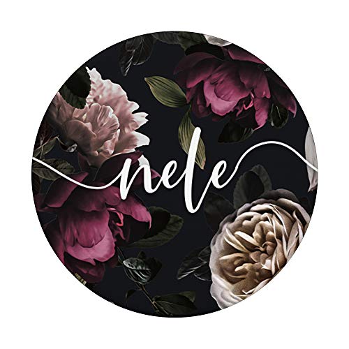 Nele Nombre Personalizado Flores Rosades PopSockets PopGrip: Agarre intercambiable para Teléfonos y Tabletas