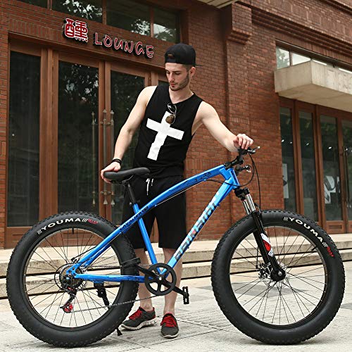 NENGGE Bicicleta Montaña Hardtail 24 Pulgadas para Adulto Hombre y Mujer, Hard Tail Bicicleta BTT con Suspensión Delantera, Marco de Acero de Alto Carbono MTB,Azul,24 Speed
