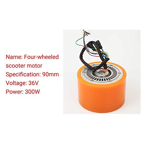 Neumáticos para Scooter eléctrico, Motor de CC sin escobillas Hall de 90 mm y 300 W, núcleo de Cobre de bajo Ruido, Larga Vida útil, Apto para patinetas de Cuatro Ruedas, fácil de reemplazar, Molino