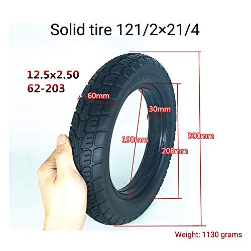 Neumáticos para Scooter eléctrico, neumáticos sólidos de 12 Pulgadas, 12,5 x 2,50, neumáticos inflables gratuitos de 12 1 / 2X2 1/4 (62-203), Bicicletas eléctricas/sillas de Ruedas y Otros neumáti
