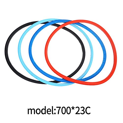 Neumáticos sólidos del neumático de la Bici de 700 x 23c Neumáticos de la Bici del Camino Bicicleta de la Manera Que Completa un Ciclo los neumáticos sólidos del Montar a Caballo sin Ruedas(Negro)