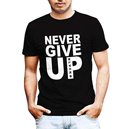 Never Give Up Mohamed Salah Style Liverpool Supporter T-Shirt Camiseta (XXL, Negro)