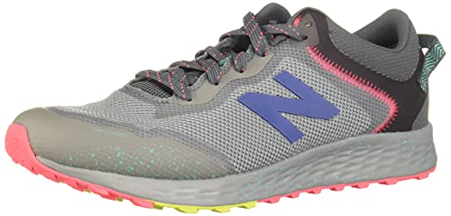 New Balance Arishi Trail V1 - Zapatillas para correr con cordones para niños, color gris, guayaba/Tidepool, 11 W US Little Kid