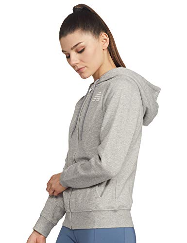 New Balance Core Fleece Full Zip Hoodie Chaqueta, Mujer, Athletic Grey, XL