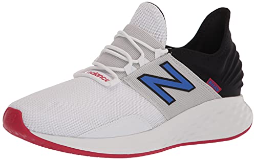 New Balance Men's Fresh Foam Roav V1 Running Shoe, White/Light Aluminum/Cobalt, 7.5