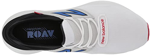 New Balance Men's Fresh Foam Roav V1 Running Shoe, White/Light Aluminum/Cobalt, 7.5