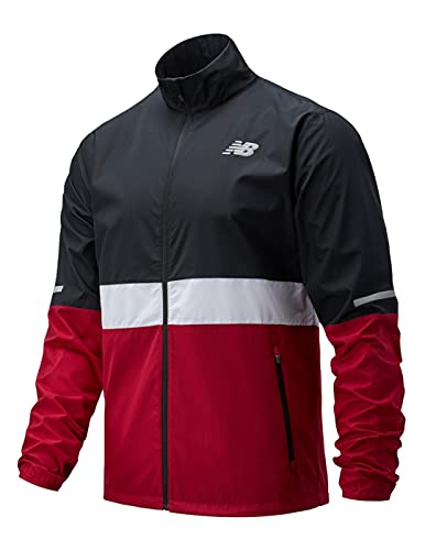 New Balance MJ03217 Accelerate Jacket, Chaqueta Deportiva para Hombre, Negro/Rojo/Blanco, M