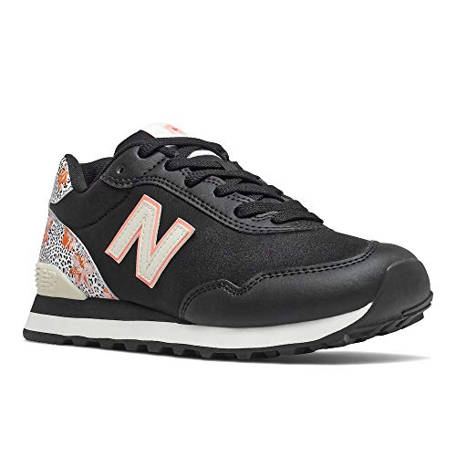 New Balance Women's 515 V3 Sneaker, Black/Paradise Pink, Numeric_8_Point_5