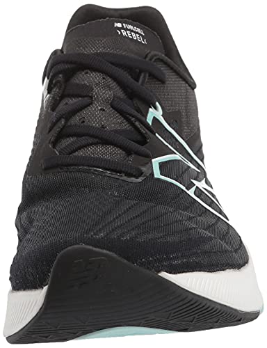 New Balance Women's FuelCell Rebel V2 Speed Running Shoe, Black/White Mint/White Mint, 8.5