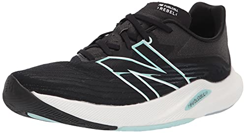 New Balance Women's FuelCell Rebel V2 Speed Running Shoe, Black/White Mint/White Mint, 8.5