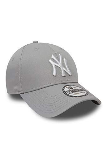 New Era 39Thirty League Basic New York Yankees, Gorra para Hombre, Gris (Grey/White), M/L