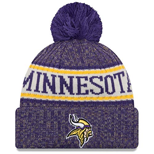 New Era NFL Minnesota Vikings Authentic 2018 Sideline Sport Bobble Knit