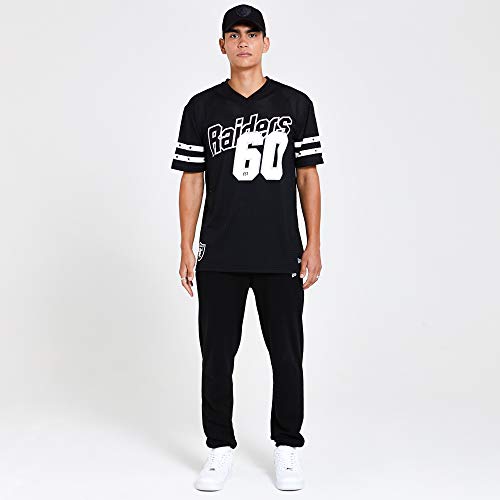 New Era NFL Stripe Sleeve Overszd tee Oakrai Sudadera, Unisex Adulto, Black, L