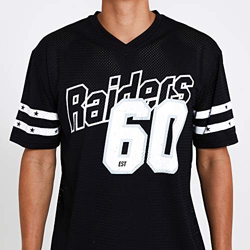 New Era NFL Stripe Sleeve Overszd tee Oakrai Sudadera, Unisex Adulto, Black, L