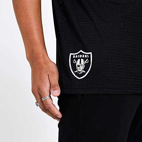 New Era NFL Stripe Sleeve Overszd tee Oakrai Sudadera, Unisex Adulto, Black, L