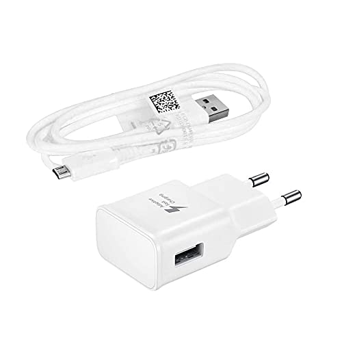 New Phoone Cargador EP-TA20EWE - CableMicro USB Carga Rápida 2A para Samsung S7, S7 Edge Plus, S6, S6 Edge, S5, Tab S2 9.7, Tab S2 8.0, Tab A 8.0, Tab A 10.1, Tab A 7.0, Tab E 9.6, Tab S2 9.7, Tab 4