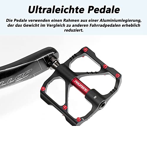 Newgoal Pedales para Bicicleta de montaña con 3 rodamientos sellados, ultraligeros y Anchos de aleación de Aluminio Antideslizante de 9/16 Pulgadas