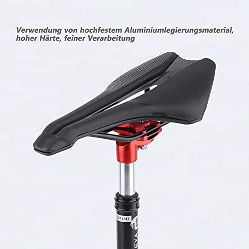 Newgoal Tubo de Asiento con Amortiguador de Resorte, diámetro 27,2/30,9 o 31,6 mm/Tubo de Asiento de Aluminio del Amortiguador, Longitud 350 mm/Amortiguador de Bicicleta (Rojo 31,6)