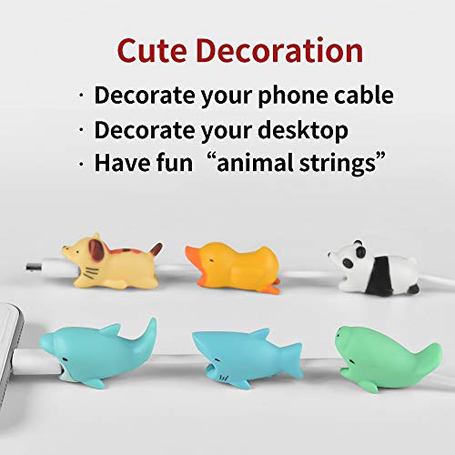 Newseego Protector de Cable Cargador de Ahorro Chewers de Cable Cute Animal Bite Protecciones para Cables - Paquete de 9 (Sesame Street, Erizo, Panda, Cerdo, Oso Polar, Tigre, Tiburón, Perro, Conejo)