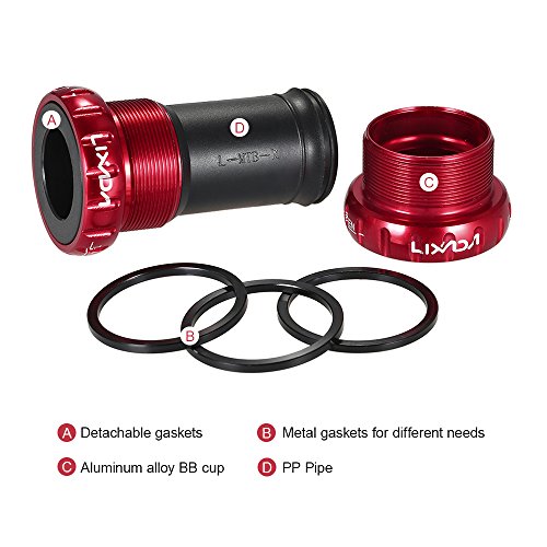 NGHSDO Eje Pedalier MTB Prensa Ajuste Soportes Inferiores Cerámica Cerradura de la Bicicleta de montaña Piezas de Bicicleta de la Bicicleta de 24 mm Cadena de crancía de 24 mm Eje De Pedalier